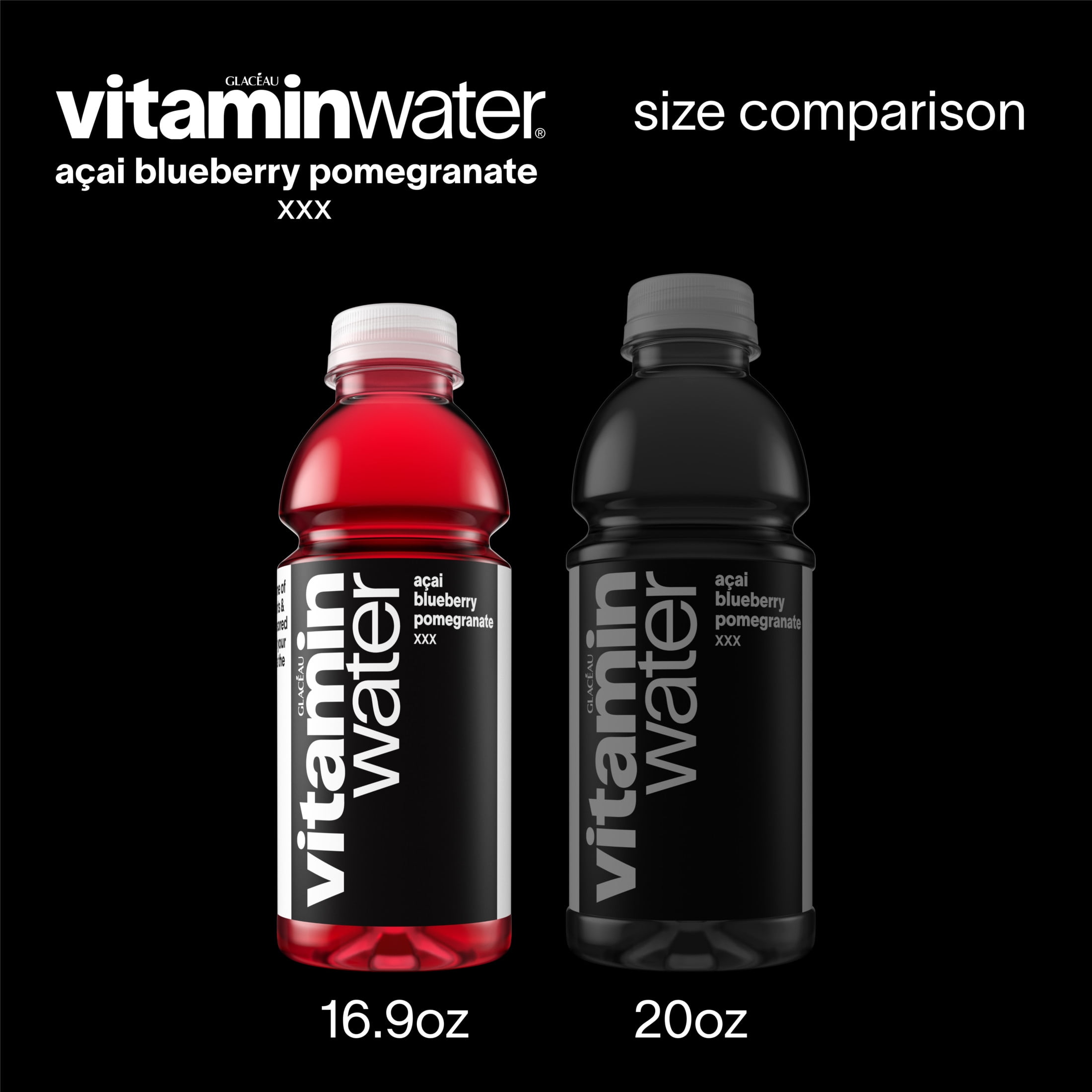 vitaminwater XXX Acai-Blueberry-Pomegranate Flavored Water Beverage Bottles, 16.9 fl oz, 6 Pack