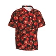 thumbnail image 2 of Balery Tomato Print Men's Hawaiian Shirts Short Sleeve Beach Shirt Relaxed Fit Vacation Button Down Shirts-, 2 of 9