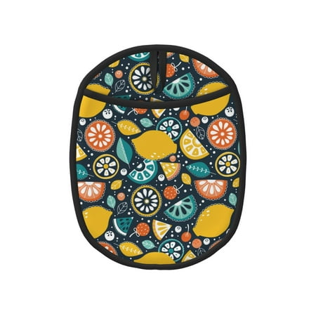 

colorful Lemon print Pot Holders for Kitchen - Heat Resistant Oven Mitts Hot Pads with Pocket Non Slip Silicone Pot Holders Cuteness Hanging Loop Potholders for Kitchen Baking