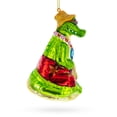 thumbnail image 2 of Alligator Relaxing on the Beach Glass Christmas Ornament, 2 of 5