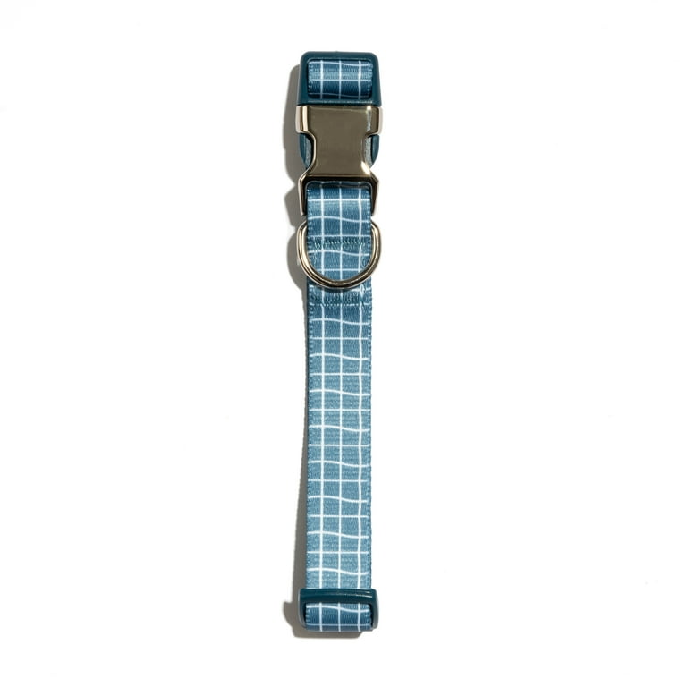 Vibrant Life Reflective Dog Collar, Blue Grid Pattern photo 7
