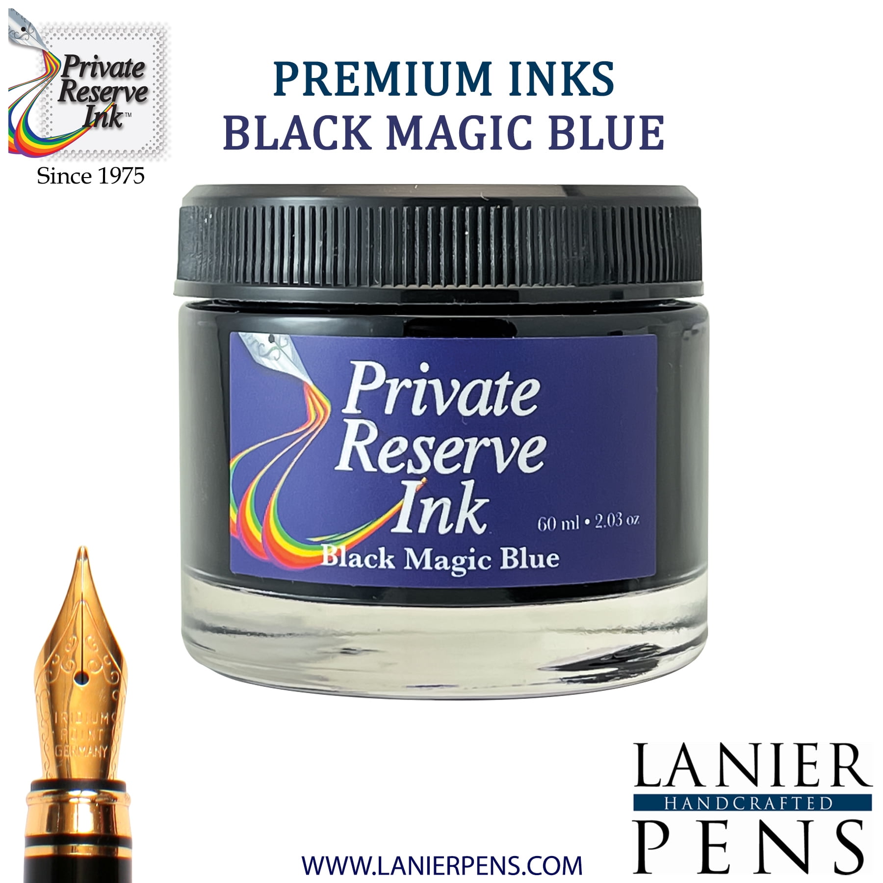 Private Reserve Ink, 60ML Ink Bottle - Black Magic Blue (PR17002)