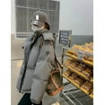 thumbnail image 3 of Grey Down Jacket Women Coat Black Hooded Fashion American Streetwear Y2K Style Duck Down Feather Female Winter Short Outwear, 3 of 4