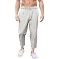 thumbnail image 3 of Men’s Wide Leg Linen Casual Pants Breathable Summer Large Size Bottoms, 3 of 7