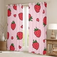 thumbnail image 2 of jejeloiu Cute Strawberry Curtains Pack of 2 (42x84 Each),Cartoon Kawaii Loves Curtains Blackout,Pink Red Bedroom Curtains For Girl,Ultra Soft Home Decor, 2 of 6