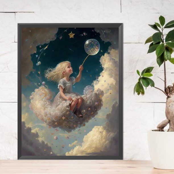 Cuadros Decorativos Diamond Painting 5D DIY Full Round Drill Angel Baby Decoración del hogar (V4789) DQrwqpou embutido en tela