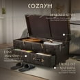 thumbnail image 2 of COZAYH Vintage Storage Bench, Upholstered Wooden Ottoman Chest Box, Black Brown, 2 of 8
