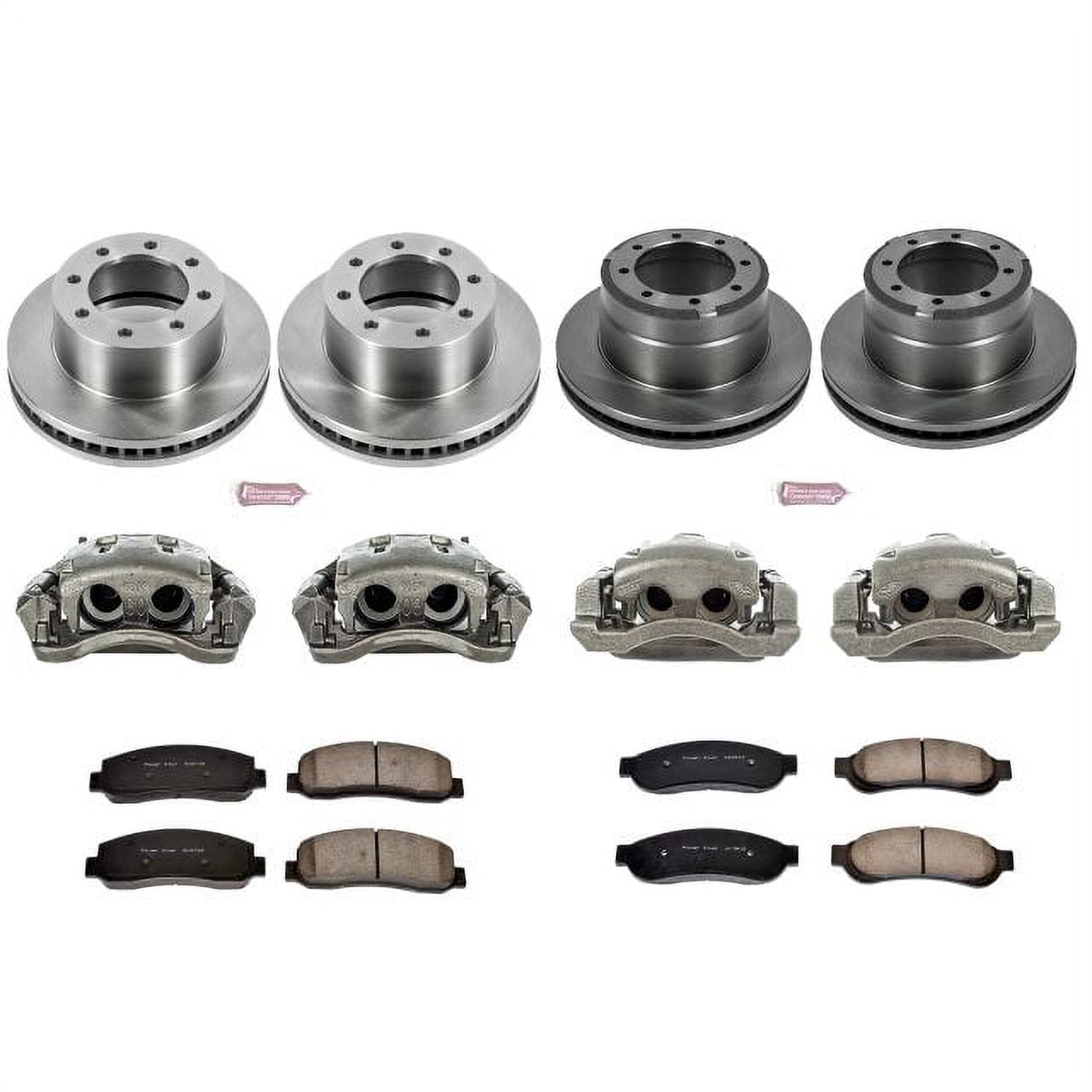 PowerStop Front and Rear Stock Replacement Brake Pad and Rotor Kit with Calipers Fits: FORD Select Models KCOE4033