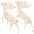 thumbnail image 5 of Wooden Animal Jigsaw Puzzles 2pcs Set DIY Educational Playthings for Enhancing Creativity and Fine Motor Skills Deer Design, 5 of 5