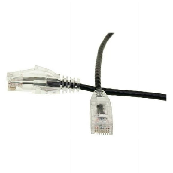 15 ft. Snagless & Molded Boot Pure Copper CAT6 Black Slim Ethernet Patch Cable