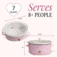 thumbnail image 5 of Paris Hilton 7-Quart Manual Slow Cooker with Removable Stoneware Pot and Tempered Glass Lid, 3 Heat Settings, Cherry Design, Pink, 5 of 10