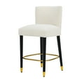 thumbnail image 2 of GDF Studio Modern Tufted Counter Height Bar Stools with Gold Footrests and Black Solid Wood Legs, Set of 2, Beige, 2 of 11