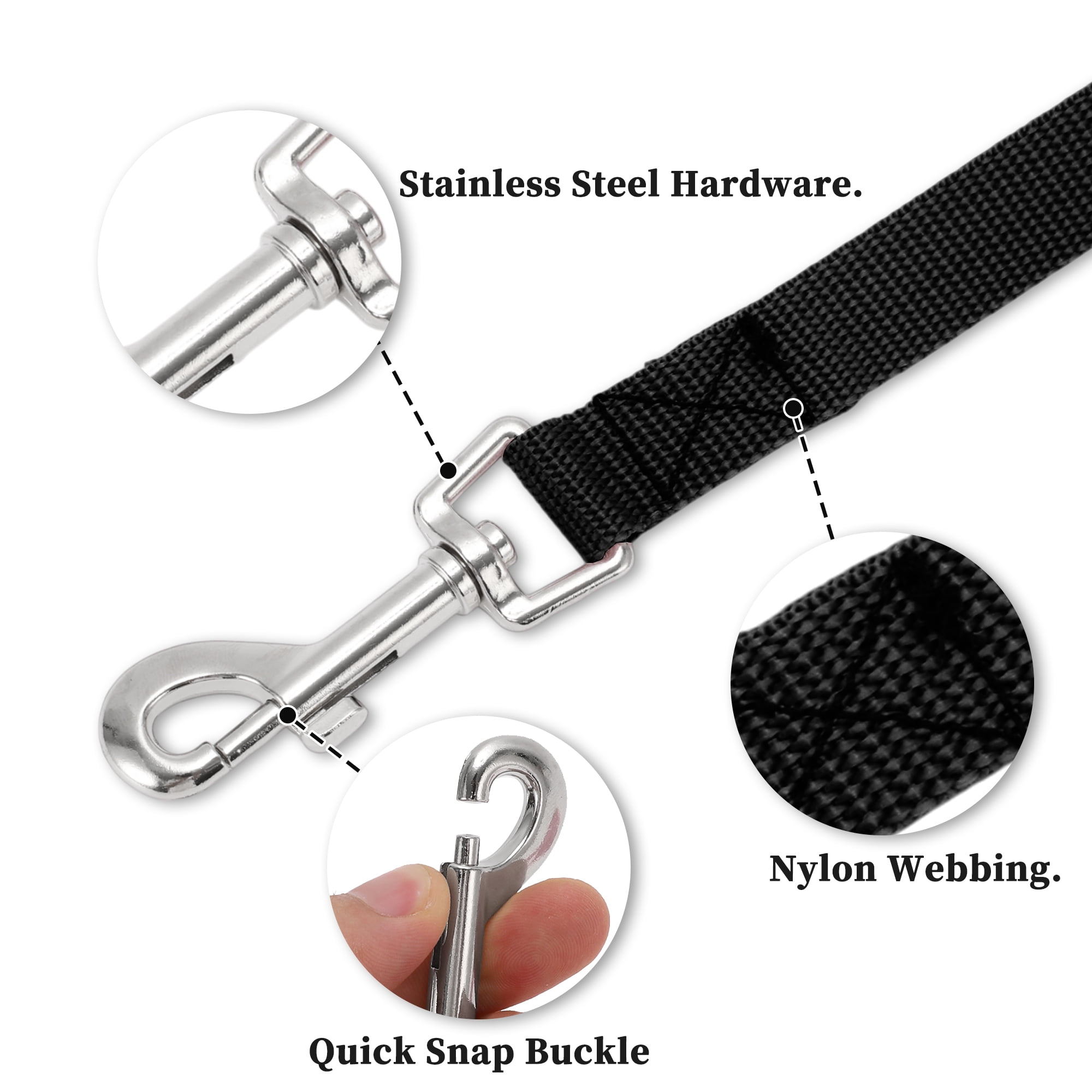 Unique Bargains Training Dog Leash 49.2ft Long Black