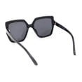 thumbnail image 4 of Womens Inset Squared Butterfly Rhinestone Jewel Hinge Sunglasses All Black, 4 of 4