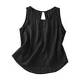 thumbnail image 2 of Women's Tank Tops Loose Fit Long Summer Cotton And Linen Camisole Sleeveless Solid Color Casual T-shirt Camisole, 2 of 4