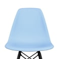 thumbnail image 6 of 2xhome - Set of 4 Blue - Plastic Side Black Dark Wood Legs Eiffel Dining Room Chair - Lounge Chair No Arm Armless Less Chairs Seats Molded Plastic, 6 of 6