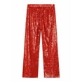 thumbnail image 6 of Zaldita Kids Girls Sparkly Sequins Dance Pants Elastic Waist Bottoms Trousers Hip Hop Jazz Disco Costume Red 8, 6 of 7