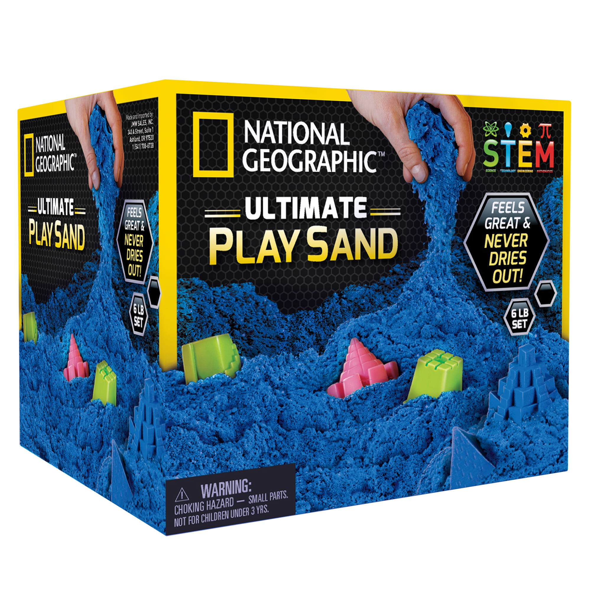 NATIONAL GEOGRAPHIC Play Sand Purple 6 LBS of Sand with Castle Molds - A Kinetic Sensory Activity 
