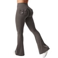 thumbnail image 1 of Leggins YEOREO Brittany Flare con bolsillos para mujer, gris café, XS, 1 of 5