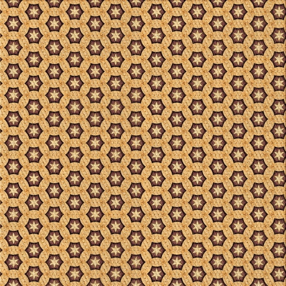 Ahgly Company Indoor Square Patterned Saddle Brown Area Rugs, 6' Square