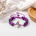 thumbnail image 4 of NICKSUN Amethyst Bracelet For Women Anxiety Amethyst Beaded Bracelets Butterfly Charms Healing Stone Layered Bracelet Gifts For Women, 4 of 5