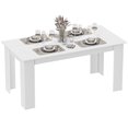 thumbnail image 1 of HOMCOM 63" Modern Dining Table for 4-6 People with Wood Effect, White, 1 of 10