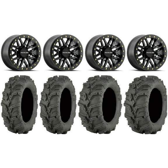 Raceline Ryno Bdlk 14" Bk Wheels 27" Mud Lite XTR Tires Sportsman 550 850 1000