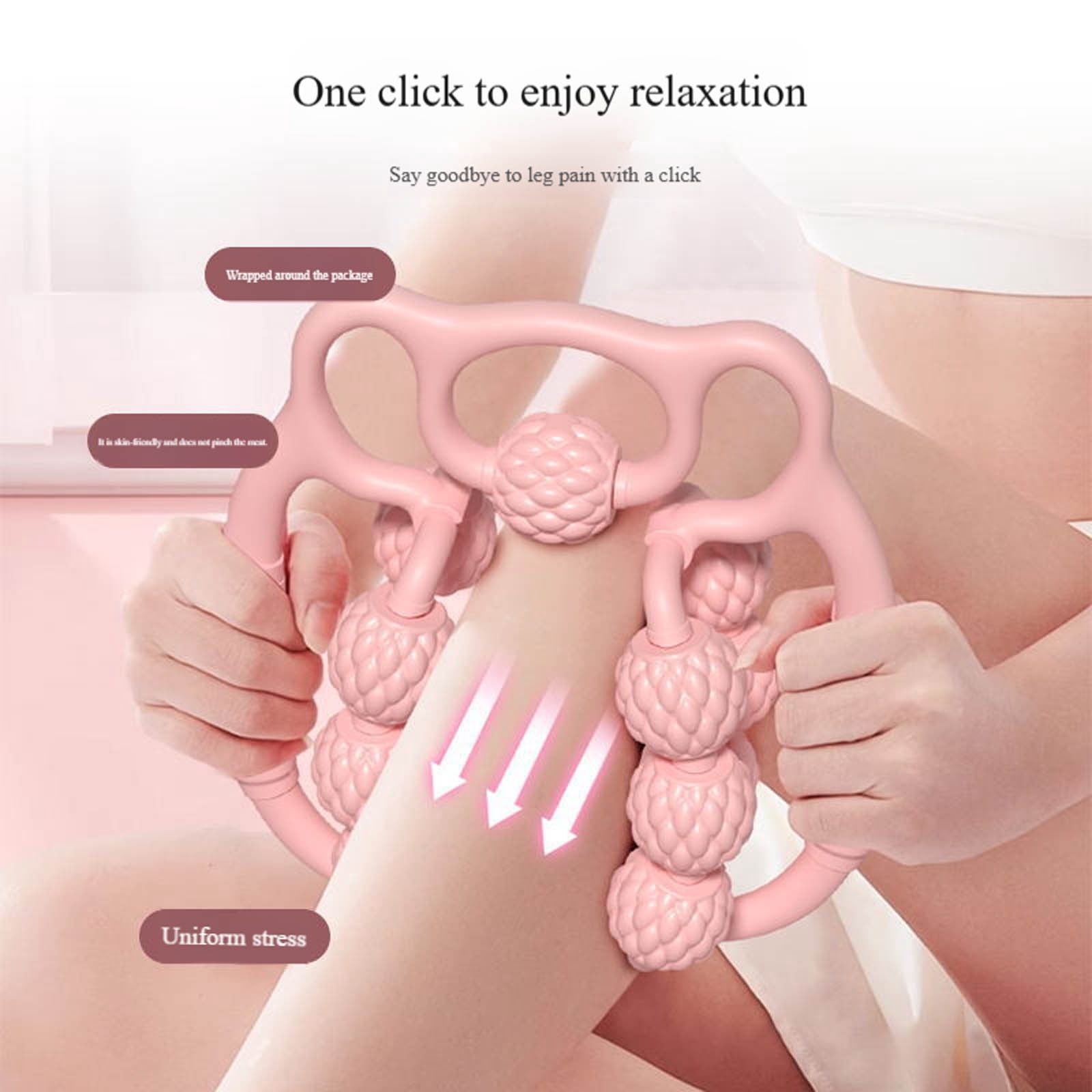 360° Adjustable Leg Massager Ring - Ergonomic Multi-Wheel Roller for Full Body Muscle Relief - Calf, Arm & Neck Massager for Pain Relief & Muscle Recovery