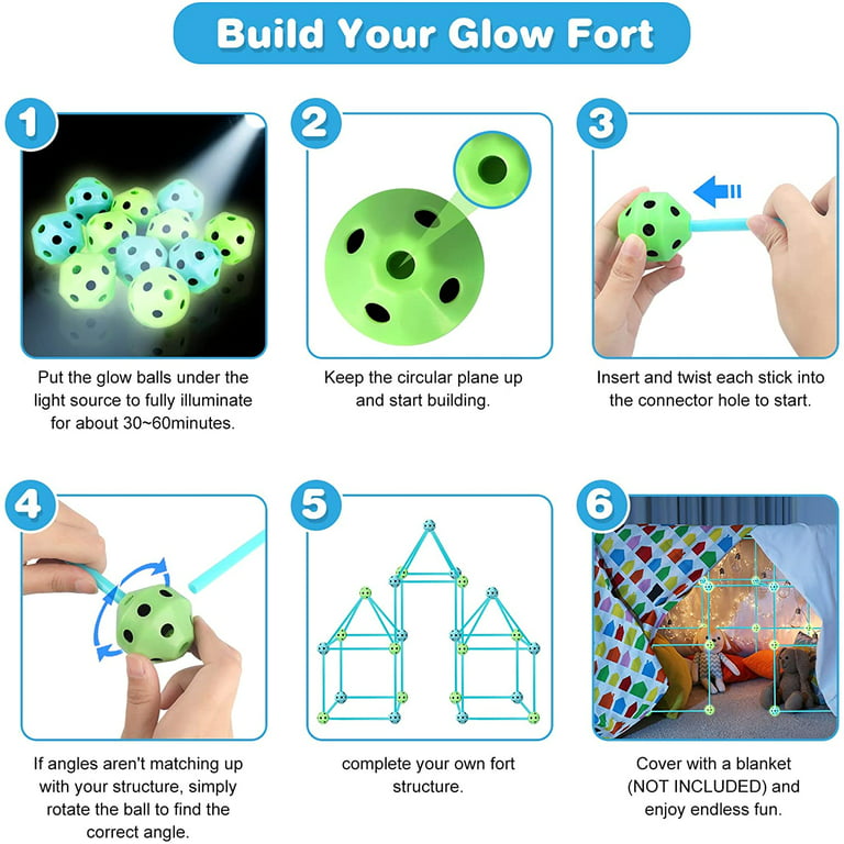 LASCOTON Fort Building Kit for Kids 8-12 – 130PCS Kids Fort Tent
