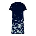 thumbnail image 4 of Dyegold Womens Sundresses Summer Casual Boho Pleated Knee Length Swing Aline Midi Party Beach Dress Floral Print Short Sleeve Sun dresses for Women Plus Crewneck Dresses Vacation, 4 of 5