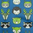 thumbnail image 1 of oneOone Cotton Flex Medium Blue Fabric Cute Animal Face Pattern Dress Material Fabric Print Fabric By The Yard 40 Inch Wide, 1 of 1