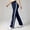 Navy, variant on Vivianyn HD Women's High Waisted Striped Flare Pants, Casual Activewear Trousers for Women,Navy,Size S-XL