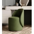 thumbnail image 4 of Vanity Chair with Foot Pads, 360°Swivel Vanity Chair Stool with Leather, Makeup Chair with Backrest Design for Makeup Room, Bathroom, Living Room(Green), 4 of 5