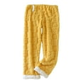 thumbnail image 2 of Maternity Pajama Pants Plush Fleece Adjustable Belly Elastic Waist Sleepwear Winter Thickned Thermal Cozy Pregnancy Fuzzy Lounge Pants, 2 of 3