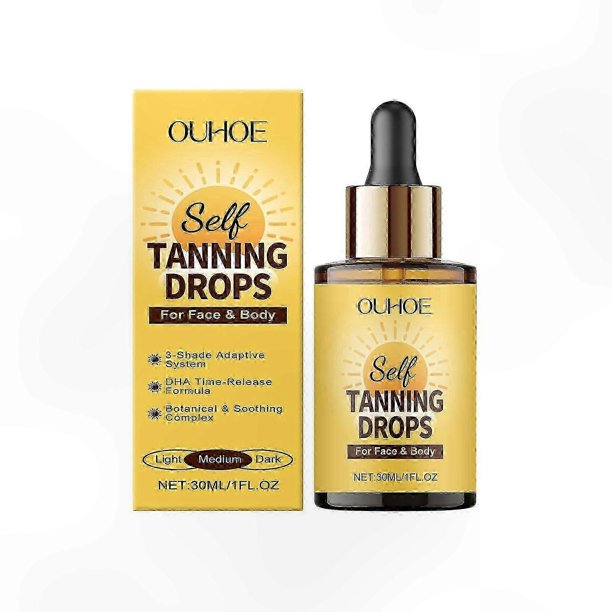 Natural Bronzing Drops for Face and Body, Gentle Gradual Tan Formula, Lightweight Sensitive Skin Solution, Radiant Glow Enhancer