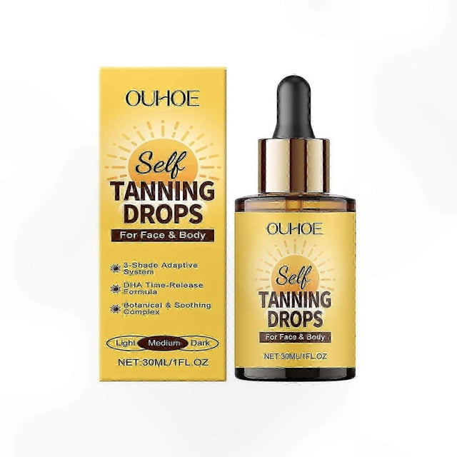 Natural Bronzing Drops for Face and Body, Gentle Gradual Tan Formula, Lightweight Sensitive Skin Solution, Radiant Glow Enhancer