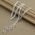 thumbnail image 5 of GKNET Starry Elegance 925 Sterling Silver Five Star Pendant Necklace Snake Chain-default, 5 of 5
