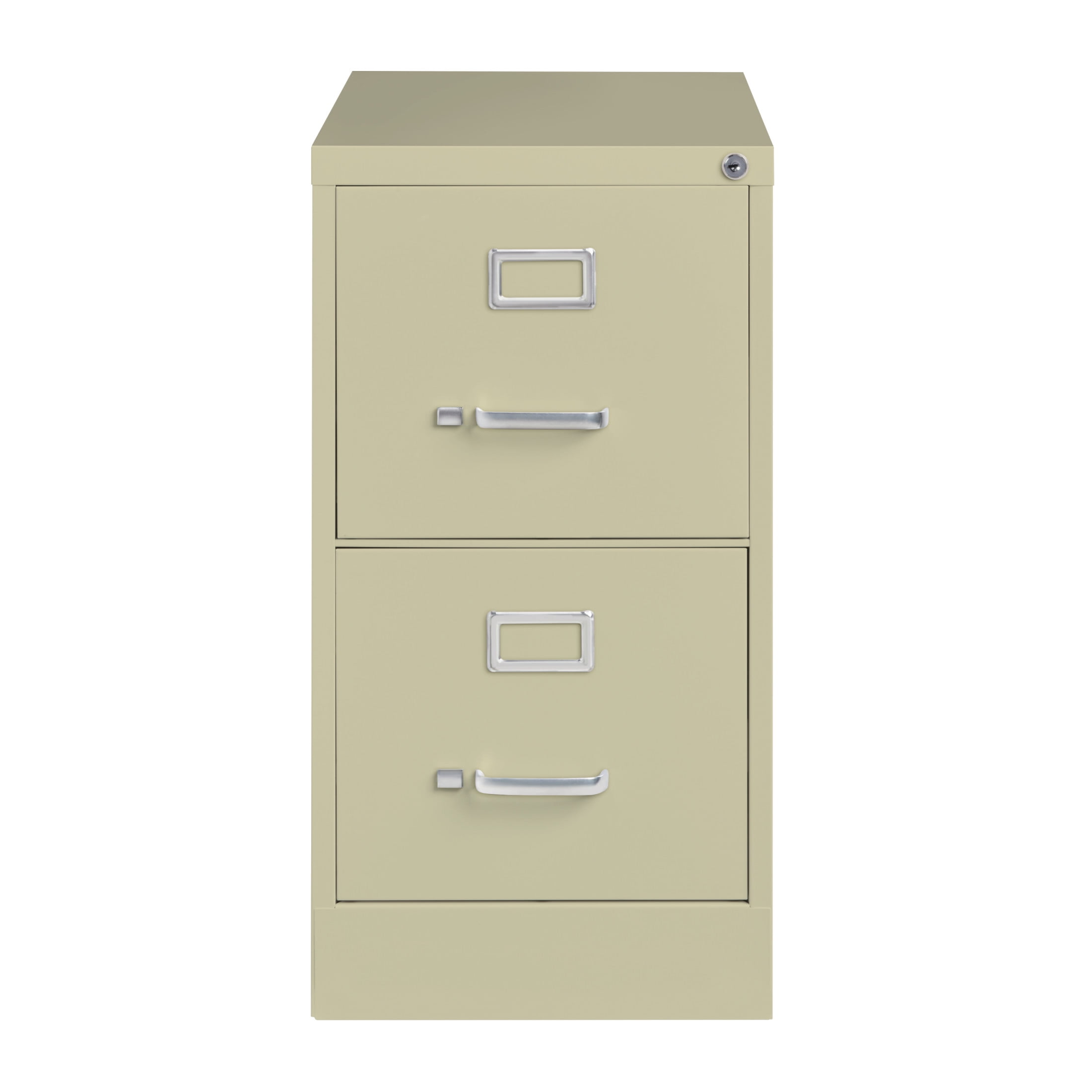 Hirsh 2 Drawer Letter Locking Metal Vertical File Cabinet, 25" Deep, Putty