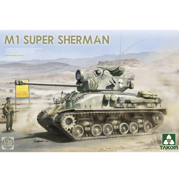 TAKOM MODEL 2206 1/35 WWII M1 Super Sherman Tank Military Assembly plastics model kit