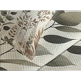 thumbnail image 4 of Ambesonne Brown Quilted Bedspread Set 3 Pcs, Vintage Botanical Concept, Queen Size, Pale Camel Laurel Green, 4 of 4