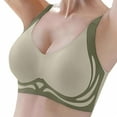 thumbnail image 4 of Dorinao Bras for Women No Underwire Comfort Super Gather Bra Wireless Bra Lifting Bras for Sagging Breasts, Green, M, 4 of 5