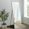 thumbnail image 2 of PAIHOME Rectangle Floor Mirror 65 x 21 Inch Full Length Mirrors Free Standing Rounded Corner Non Recessed, Black, 2 of 11