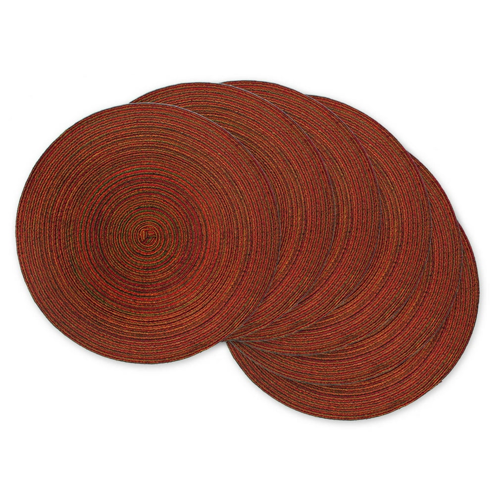 DII Round Woven Kitchen Placemat Set, Set of 6, 15" Diameter, 100