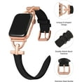 thumbnail image 3 of ANTHOUSELeather Band Compatible with Apple Watch Band Women 38mm 40mm 41mm 42mm 44mm 45mm 49mm(Ultra), Dressy Leather Strap with D-Shape Metal Buckle for iWatch Bands Series 8 SE 7 6 5 4 3 2 1, 3 of 6