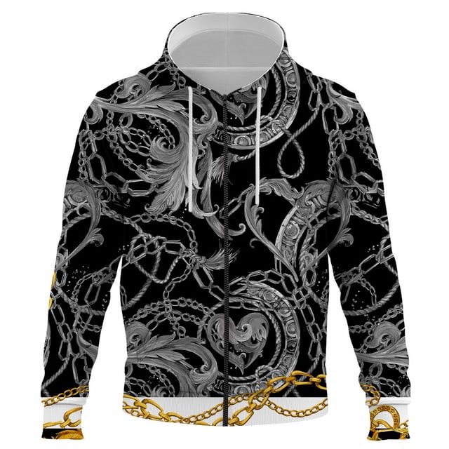 Sudadera con capucha y cremallera para hombre y mujer, nueva moda de lujo de alta gama, con estampado 3D, ropa de calle, 2024