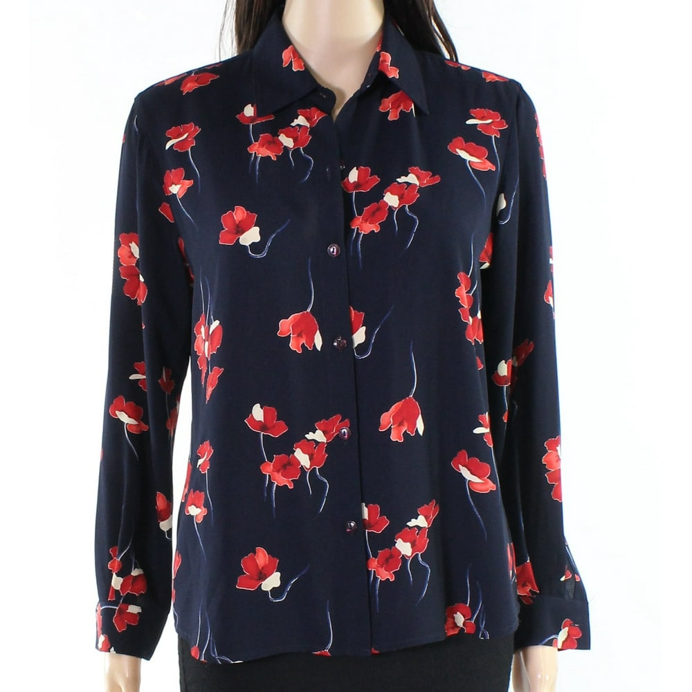 Liz Claiborne Liz Claiborne NEW Blue Red Womens Size P Petite Floral
