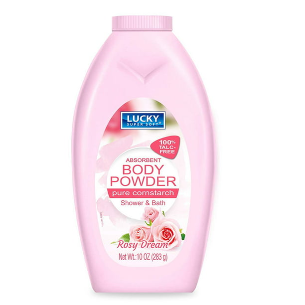 Lucky Super Soft Cornstarch Body Powder Rosy Dream 10 Ounce 