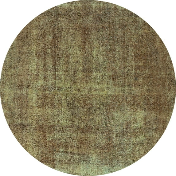 Ahgly Company Indoor Round Oriental Light Blue Industrial Area Rugs, 4' Round