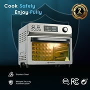 HYSapientia 26QT Air Fryer Oven With Rotisserie 1800W Toaster Oven Air Fryer Combo, 10 in 1 Convection Oven Countertop, Airfryer Toaster Oven, Mini Toaster Oven,Easy to clean