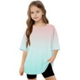 thumbnail image 7 of Bovxnpu Kids Summer Tops, Toddler Girls Casual T Shirt, Toddler Kids Boys Girls Fashion Cute Gradient Print Loose Soft Short Sleeve Top 14 Years, 7 of 7